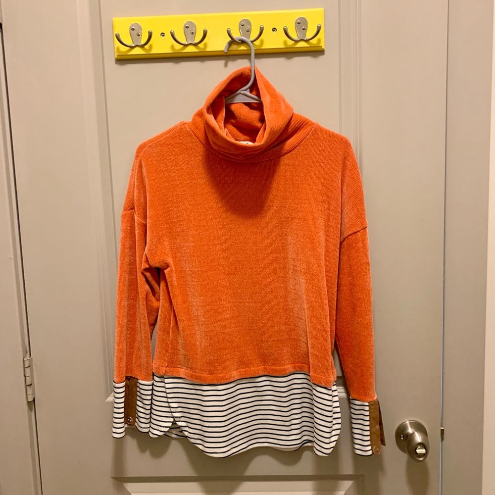 Orange layered sweater shirt